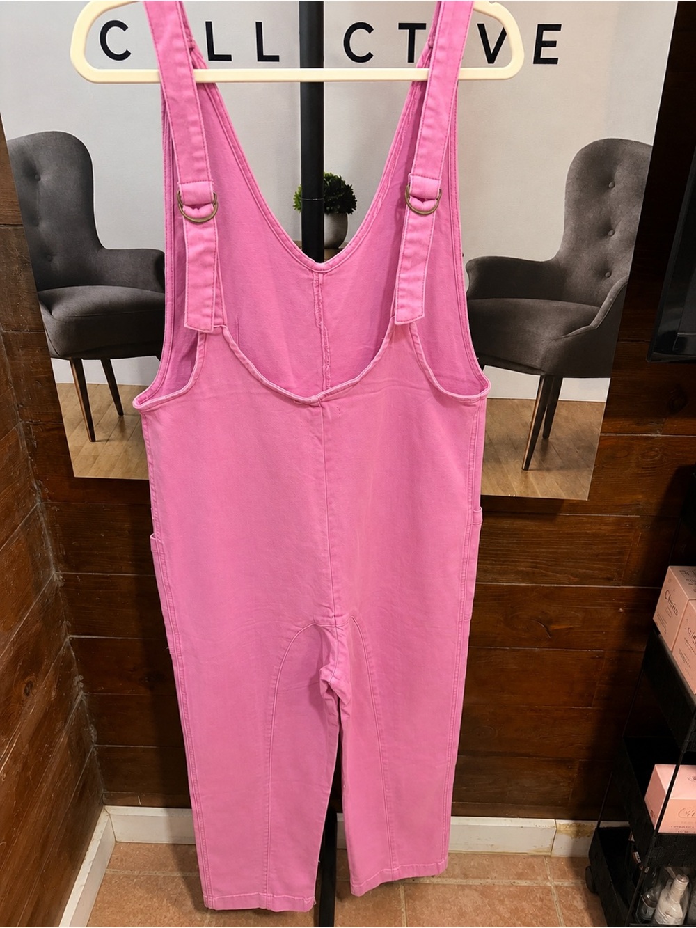 Zenana Outfitters Pink Cargo Pocket Jumpsuit - Picture 2 of 2